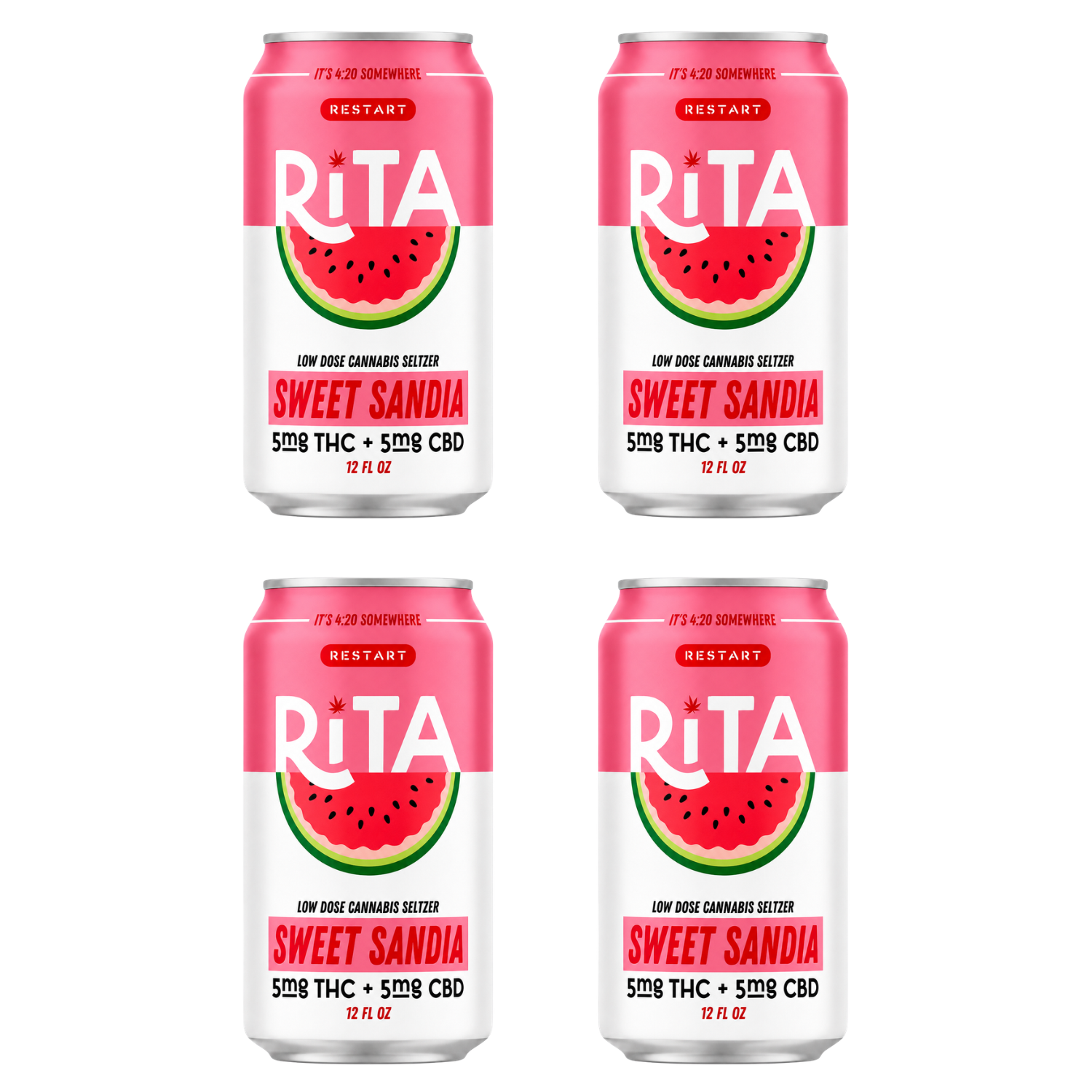 RESTART Rita Delta 9 THC Seltzer 4/pk DOOR DASH ONLY / Sweet Sandia